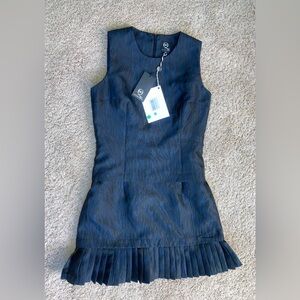 Alexander McQueen Navy Blue Sleeveless Dress